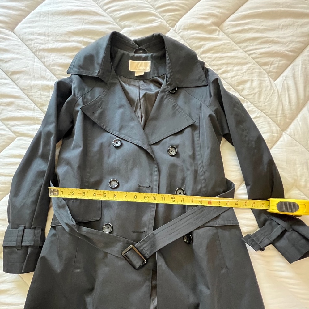 Michael Kors Classic Black Trench Coat Small/Petite